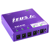 Purple NUX Zeus Jr power supply on a clear background