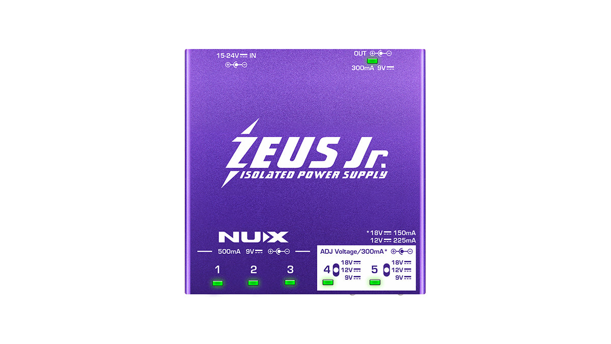 NUX Zeus Jr. All Isolated Power Supply for Guitar Pedals - 6 Output