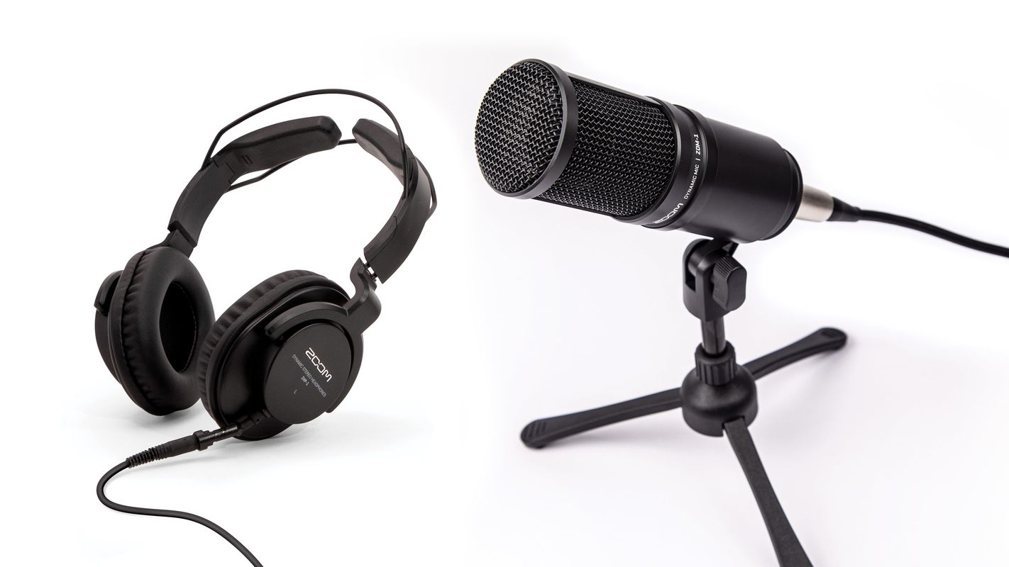 ZOOM ZDM-1 Podcast Mic Pack: Headphones, Windscreen, XLR, And Tabletop Stand