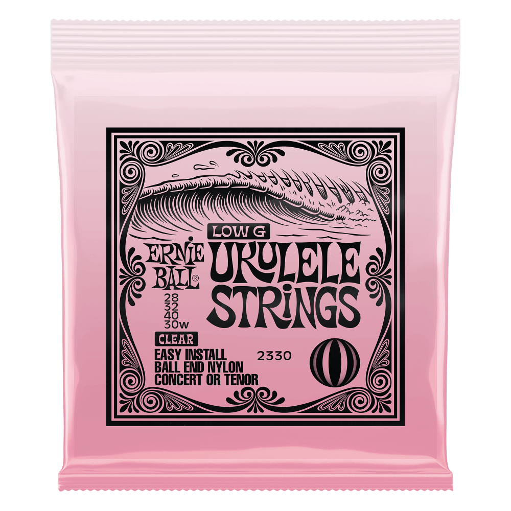 ERNIE BALL Concert/Tenor Wound Low G Nylon Ball End Ukulele Strings - Clear