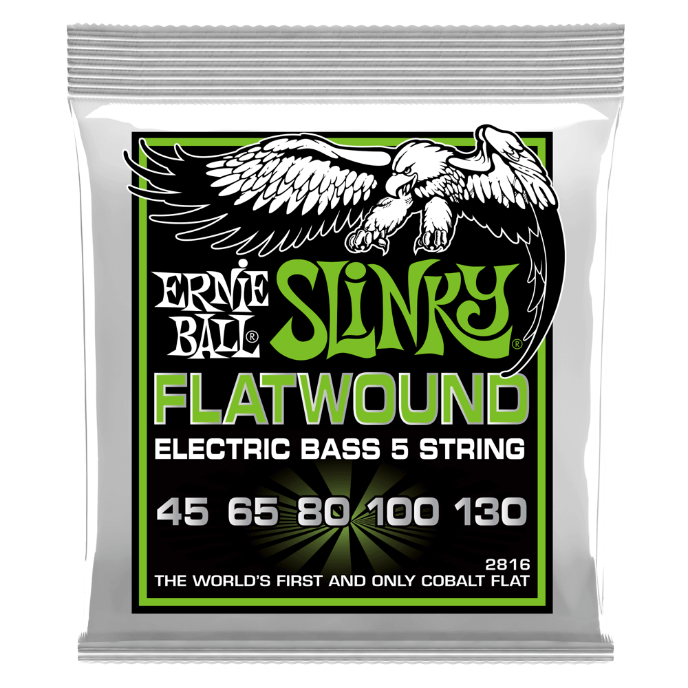 ERNIE BALL Regular Slinky 5-String Flatwound Electric Bass Strings 45-130 Gauge