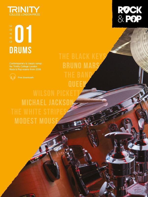 TRINITY Rock & Pop Drums Grade 1 Book From 2018