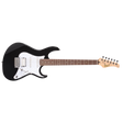 cort g250 Black electric guitar front on with clear cut background