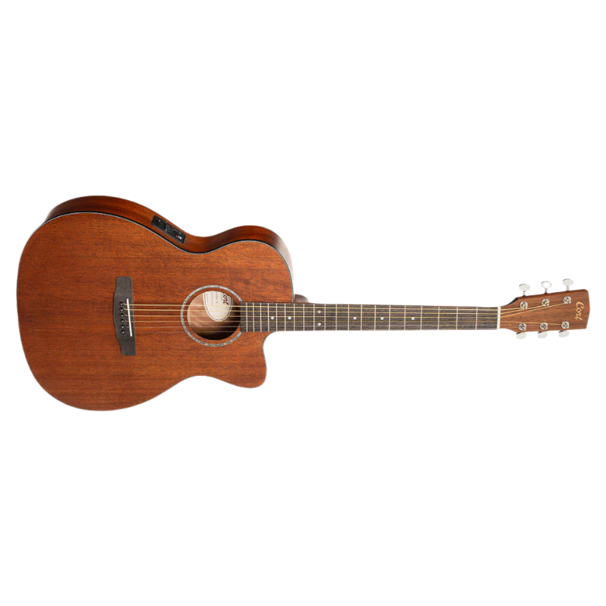 Cort lc60ce mahogany front on view acoustic electric guitar