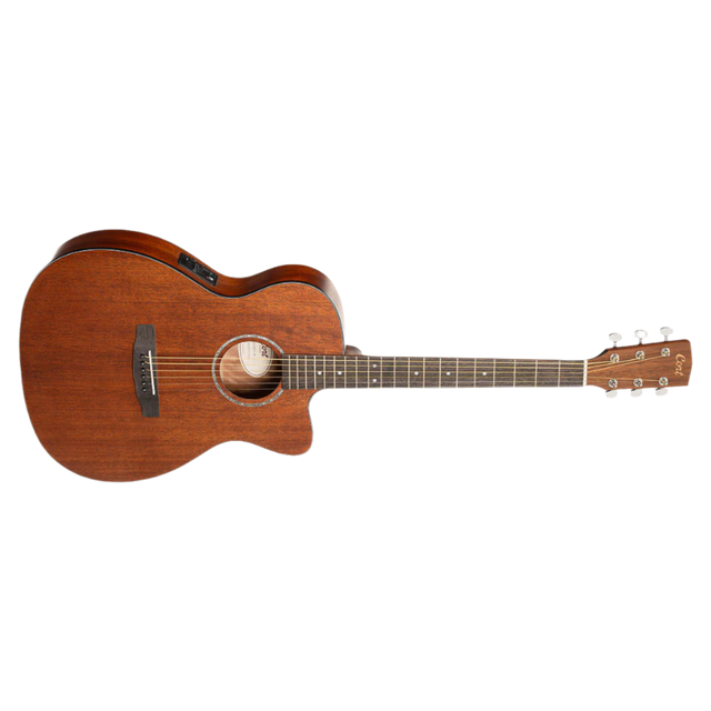 Cort lc60ce mahogany front on view acoustic electric guitar