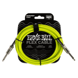 Green 10ft instrument cable with straight-to-straight connectors