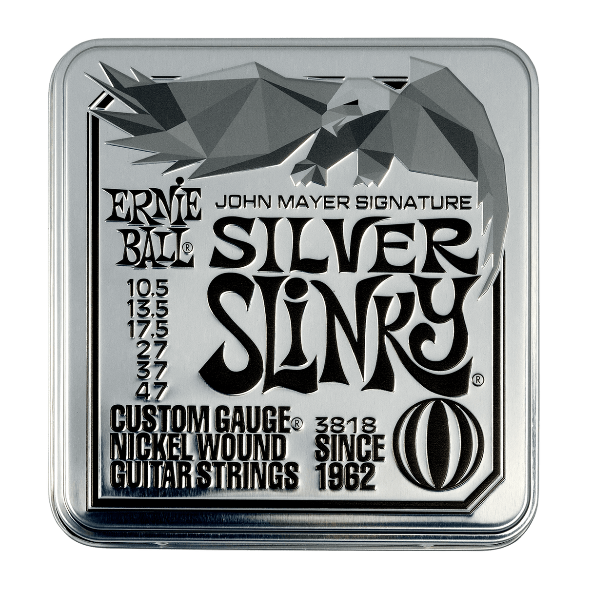 3-pack of Ernie Ball John Mayer Silver Slinky electric guitar strings