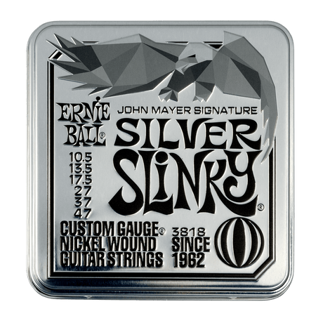 3-pack of Ernie Ball John Mayer Silver Slinky electric guitar strings