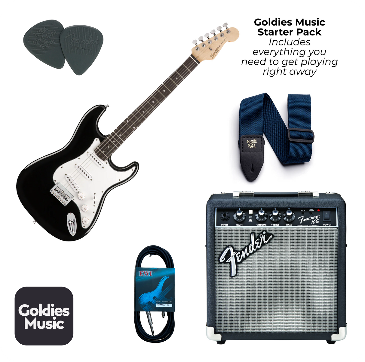 SQUIER by Fender Electric Guitar Starter Pack - Curated by Goldies Music