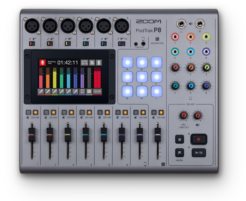 ZOOM PodTrak P8 Portable Multitrack Podcast Recorder