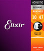 ELIXIR Nanoweb Bronze Acoustic Guitar Strings – Extra Light 10-47 Gauge (Single Pack) displayed in packaging
