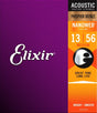 ELIXIR Nanoweb Phosphor Bronze Acoustic Guitar Strings – Medium 13-56 Gauge (Single Pack) laid out in packaging
