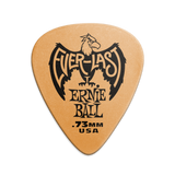 A single orange Ernie Ball Everlast guitar pick with the brand logo and text 'Everlast Ernie Ball 2.00,73