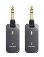 Two NUX C-5RC wireless guitar system units with black bodies and gold-colored connectors.