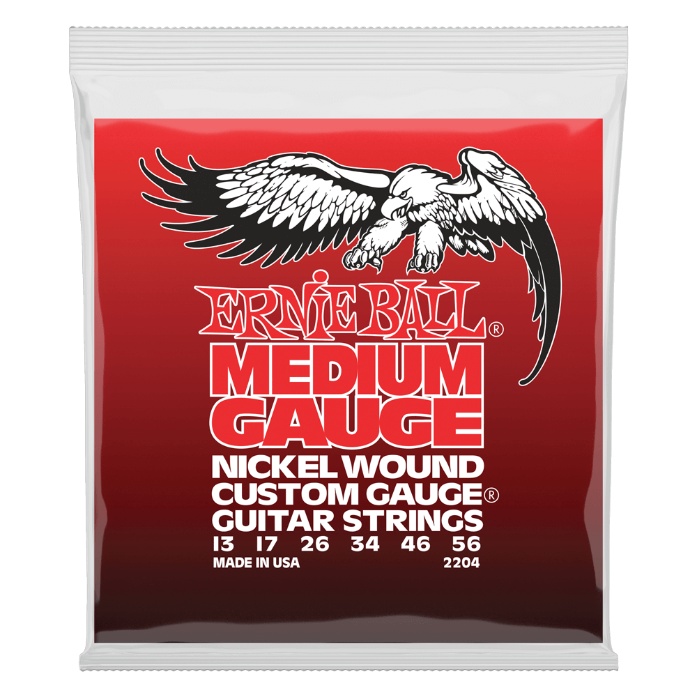 ERNIE BALL Medium Nickel Wound w/ wound G Electric Guitar Strings 13-56 Gauge