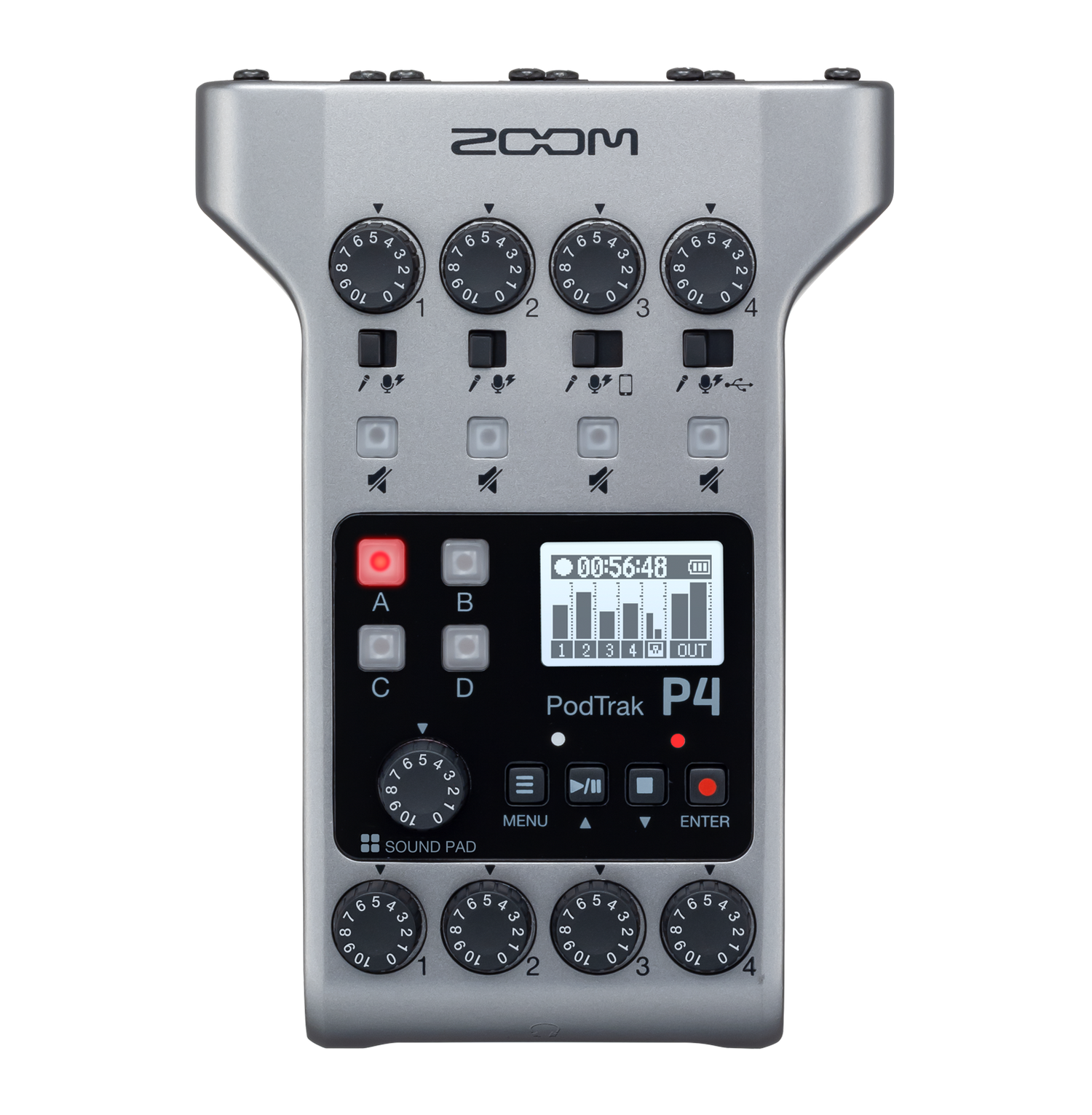 ZOOM PodTrak P4 Portable Multitrack Podcast Recorder