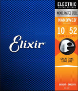 ELIXIR Nanoweb Electric Guitar Strings – Light/Heavy 10-52 Gauge (Single Pack)